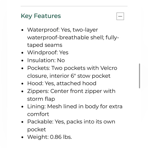 L.L. Bean Packable Rain Jacket - Picture 15 of 16